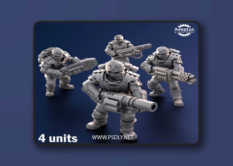 Adeptus Miniatures – Steelstorm Regiment – Imperial Guard – Special Weapons – 3D Print Model 1 Adeptus Miniatures – Steelstorm Regiment – Imperial Guard – Special Weapons – 3D Print Model