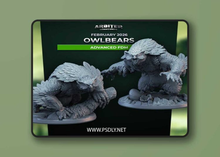 Arbiter Miniatures – Owlbears February 2026 – 3D Print Model STL 1 Arbiter Miniatures – Owlbears February 2026 – 3D Print Model STL