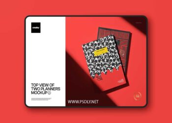 Creatsy Top View of Two Planners Mockup 1520556373