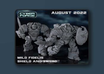Cyber Forge Miniatures – Milo Fidelis Shield and Sword – 3D Print Model