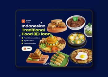 Indonesian Traditional Food 3D Icon pack