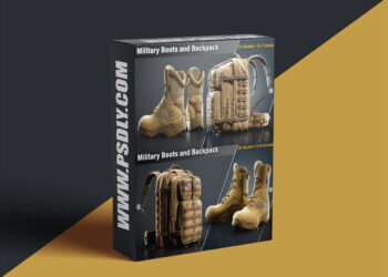 Military Boots and Backpack / 3D Model + Full Tutorial