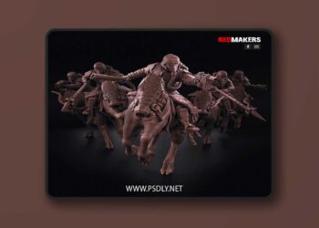 RedMakers Miniatures – Death Division – Cavalry of the Imperial Force – Dynamic Poses – 3D Print Model