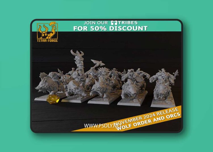 Titan Forge Miniatures – November 2024 – Wolf Order and Orcs – 3D Print Mod 1 Titan Forge Miniatures – November 2024 – Wolf Order and Orcs – 3D Print Mod