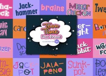 Toon Time Font Bundle 20 Premium Fonts