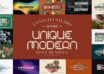 Unique Modern Font Bundle 16 Premium Fonts