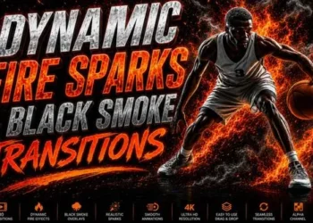 Videohive Dynamic Fire Sparks Black Smoke Transitions DaVinci Resolve 63632368