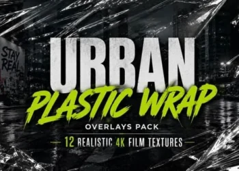 Videohive Urban Plastic Wrap Overlays Pack 12 Realistic 4K Film Textures AE 63973288