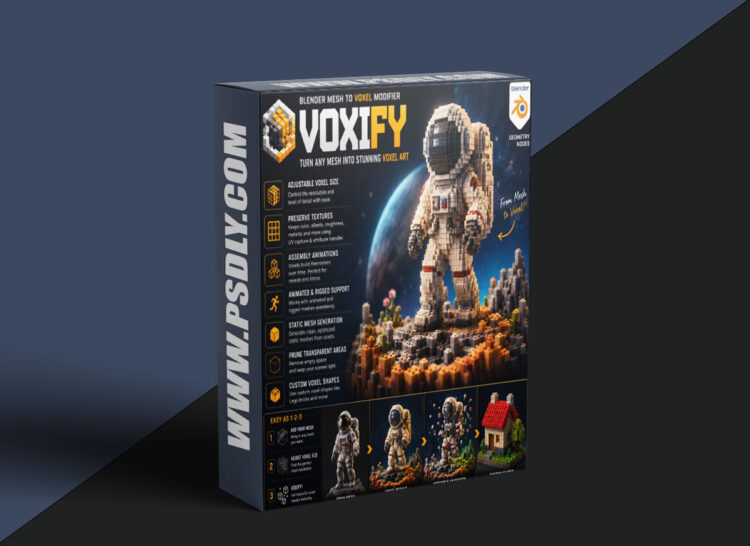 Voxify v1.2 | Blender Mesh To Voxel Modifier 1 Voxify v1.2 Blender Mesh To Voxel Modifier