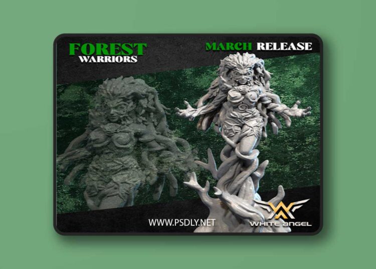 White Angel Miniatures – Forest Warriors – Queen of the Nature – 3D Print Model 1 White Angel Miniatures – Forest Warriors – Queen of the Nature – 3D Print Model