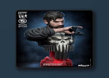 Wicked – Punisher Portrait Bust – 3D Print Model STL