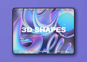 3D Holographic Glossy Abstract Shapes