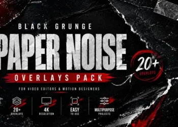 Black Grunge Paper Noise Overlays Pack DR