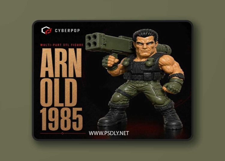 CyberPOP – Arnold Schwarzenegger – Commando-1985 – 3D Print Model STL 1 CyberPOP – Arnold Schwarzenegger – Commando 1985 – 3D Print Model STL