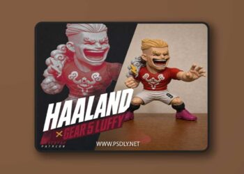 CyberPOP – Erling Haaland x Luffy Gear 5 – 3D Print Model STL