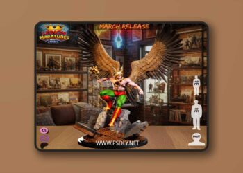 Hawkman with mace Resin Sculpture Statue Model – 3D STL Print Model