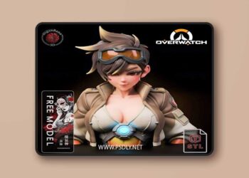 Higanbana3D – Tracer Overwatch Open Jacket Tits Bust – 3D Print Model STL