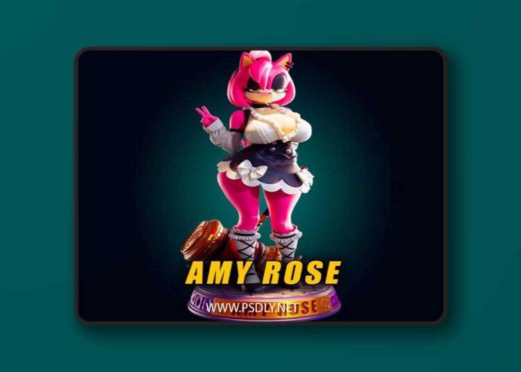 Officer Rhu – Amy Rose Goth Girl – 3D Print Model STL 1 Officer Rhu – Amy Rose Goth Girl – 3D Print Model STL