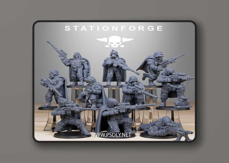 Station Forge – GrimGuard Jungle Fighter Snipers – 3D Print Model 1 Station Forge – GrimGuard Jungle Fighter Snipers – 3D Print Model