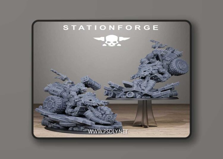 Station Forge – Orkaz Biker Boss – 3D Print Model 1 Station Forge – Orkaz Biker Boss – 3D Print Model