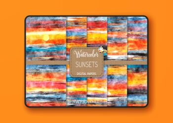 Sunsets - Watercolor Background Papers 84852890
