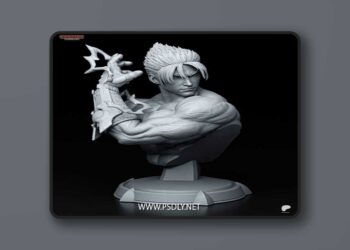 Tanuki Figures – Jin Kazama – Tekken Bust – 3D Print Model STL
