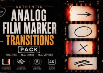 Videohive Authentic Analog Film Marker Transitions Pack AE 64070560