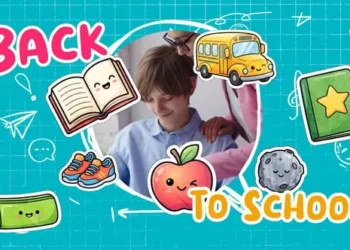 Videohive Back To School Stickers Intro 64425190