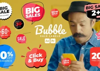 Videohive Bubble Sale Labels for After Effects Premiere Pro – Discount Promo Graphics 51076396