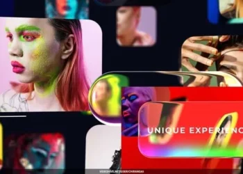 Videohive - Liquid Glass Typography Photo Gallery Carousel - 64001243