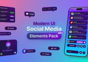 Videohive - Modern UI Social Media Elements Pack - 64313759