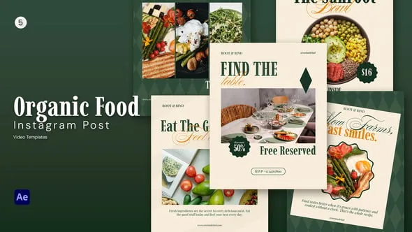 Videohive - Organic Food Instagram Post Pack - 64279675 1 Videohive Organic Food Instagram Post Pack 64279675