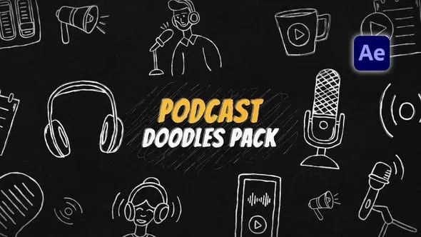 Videohive - Podcast Doodles Pack - 64314358 1 Videohive Podcast Doodles Pack 64314358