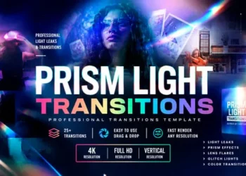 Videohive Prism Rainbow Transition Cinematic Glass Light Dispersion Pack For DaVinci Resolve 64116020