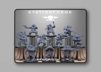7x Station Forge Miniatures – STL Board Game Pack