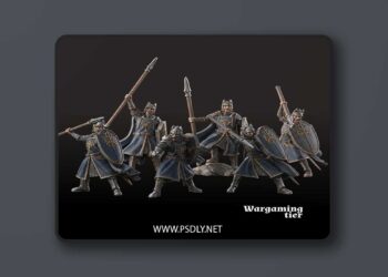 Davale Games – 6x High Humans with Shield and Spear – 3D Print Model