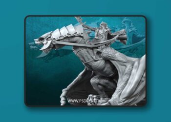Davale Games – Dark Mage King on Wyvern – 3D Print Model