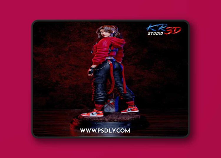 KR3D Studio – Claire Redfield (Cyberpunk Edition) – Resident Evil 2 Remake – 3D Print Model STL 1 KR3D Studio – Claire Redfield Cyberpunk Edition – Resident Evil 2 Remake – 3D Print Model STL