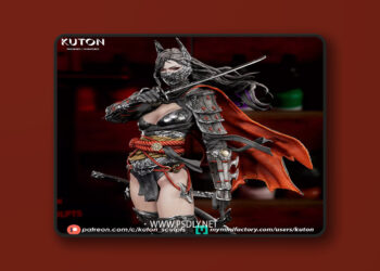 Kuton Figurines – Bat Girl Ronin – 3D Print Model STL