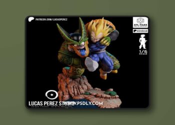 Lucas Perez – Vegeta vs Cell Diorama – 3D Print Model STL