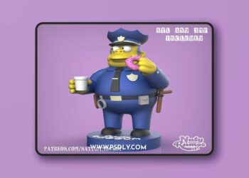 Naty Ramos Art – Clancy Wiggum The Simpsons – 3D Print Model STL