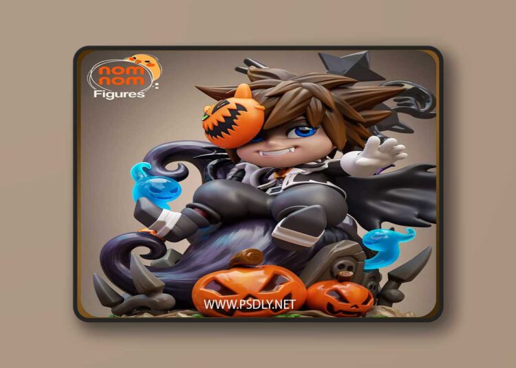 Nomnom Figures – Chibi Sora (Halloween Town vers.) – Kingdom Hearts II – 3D Print Model STL 1 Nomnom Figures – Chibi Sora Halloween Town vers. – Kingdom Hearts II – 3D Print Model STL