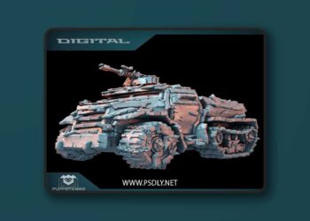Puppetswar Miniatures – Orc War Truck V2 – 3D Print Model