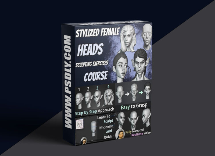 Stylized Female Heads Sculpting in Blender Course 1 Stylized Female Heads Sculpting in Blender Course