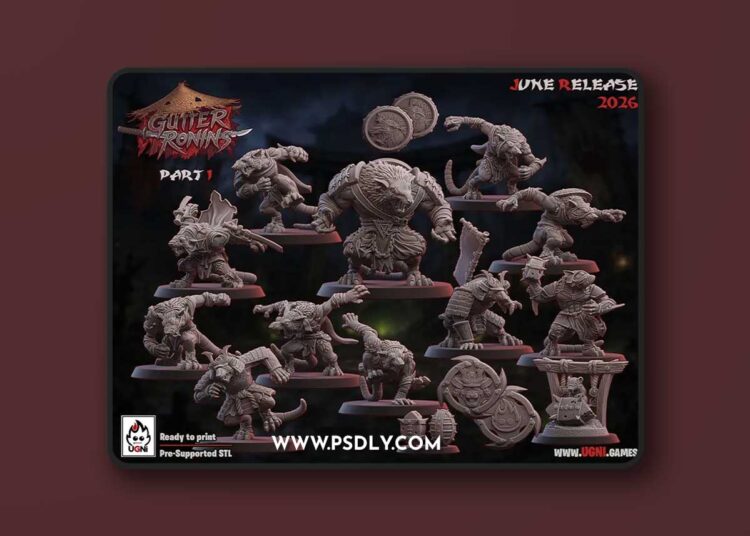UGNI Miniatures – Gutter Ronins. Part 1 June 2026 – 3D Print Model STL 1 UGNI Miniatures – Gutter Ronins. Part 1 June 2026 – 3D Print Model STL