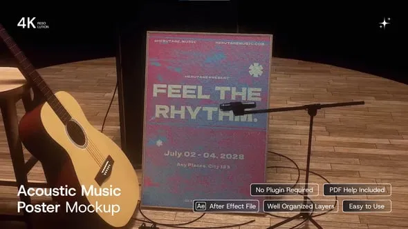Videohive - Acoustic Music Poster Mockup - 64676766 1 Videohive Acoustic Music Poster Mockup 64676766