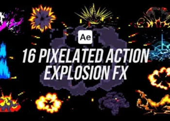 Videohive Action FX 8 Bit Pixelated Explosion For After Effects 64745529
