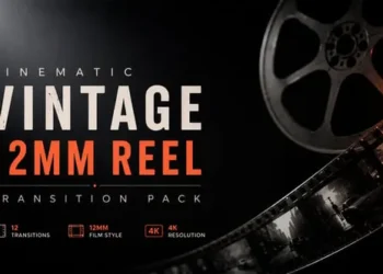 Videohive Cinematic Vintage 12mm Reel Transition Pack For DaVinci Resolve 64441337