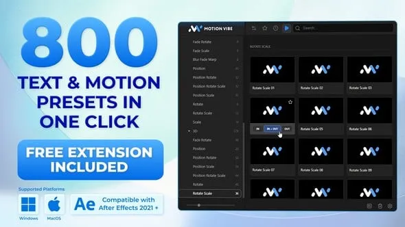 Videohive - Motion and Text Presets Pack | Free Extension for After Effects Included - 64626886 1 Videohive Motion and Text Presets Pack Free Extension for After Effects Included 64626886