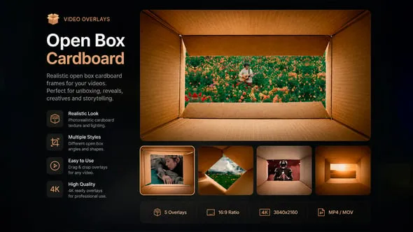 Videohive - Open Box Cardboard Video Overlays For DR - 64256037 1 Videohive Open Box Cardboard Video Overlays For DR 64256037